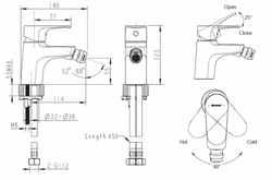 Смеситель для биде Bravat Alfa