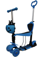 Самокат трехколесный детский, с ручкой, разборный, 3 в 1 с сиденьем, корзинкой и родительской ручкой