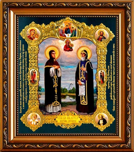 Купить икону Петр и Февронья Муромские. Икона под старину на дереве.