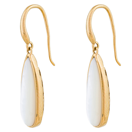 Серьги Fiore Luna Капля SHELL WHITE AE01376-14 BW/G