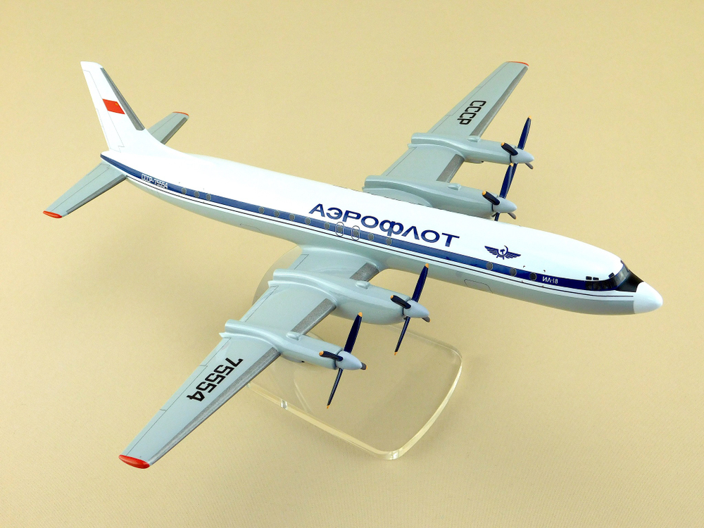 Модель самолета Ил-18 (М1:100, Аэрофлот СССР-75554)