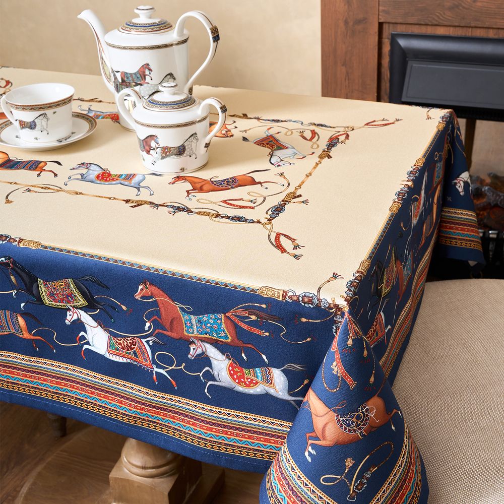 СКАТЕРТЬ "PASSAGE" 110Х140СМ ,БЕЖЕВЫЙ,100% ХЛОПОК С ПРОПИТКОЙ,ТВИЛ