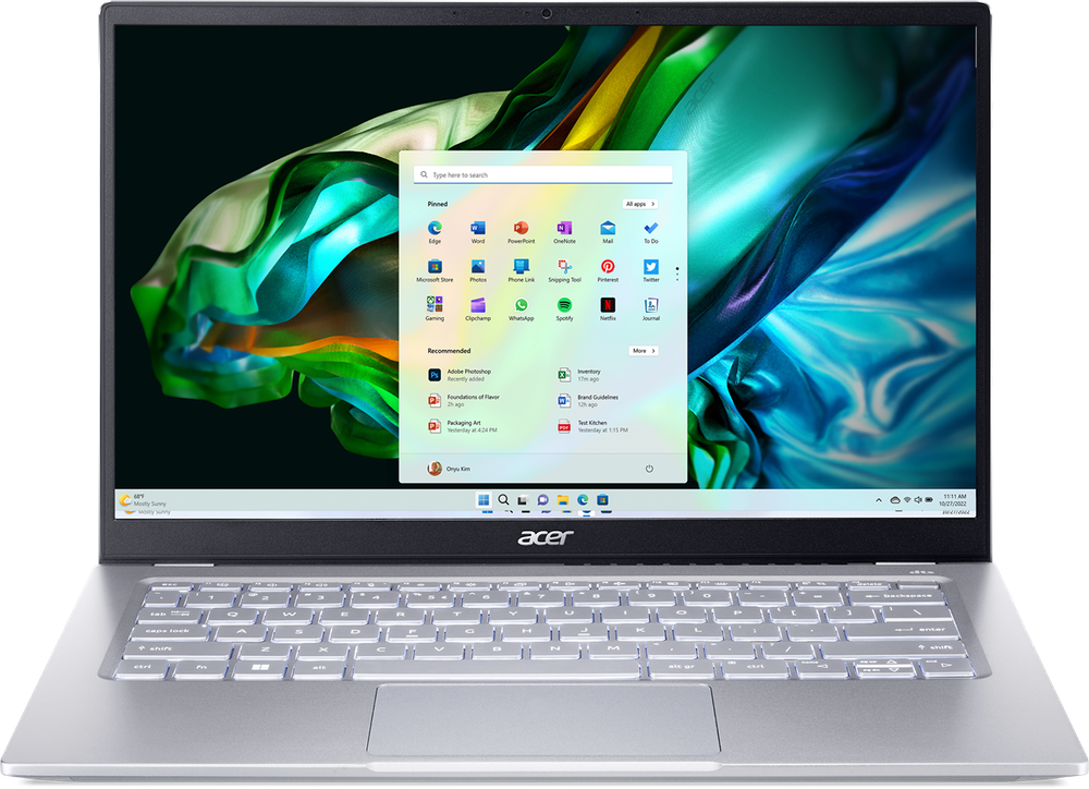 Ноутбук Acer Swift Go SFG14-41-R7EG, 14" FHD IPS/AMD Ryzen 7 7730U/16ГБ LPDDR4X/1ТБ SSD/Radeon Graphics/Windows 11 Home, серебристый (NX.KG3CD.002)
