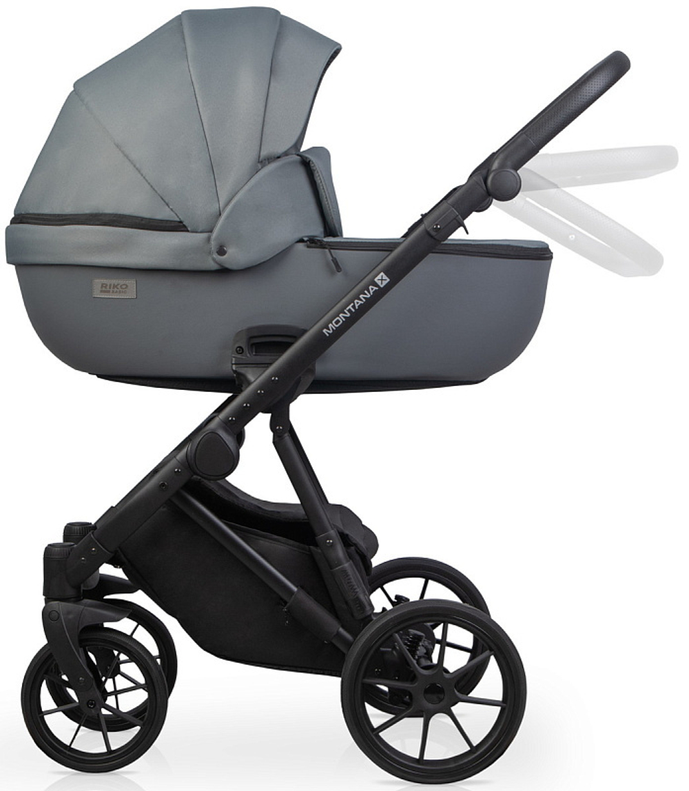 Детская коляска Riko Basic Montana Plus X 3 в 1 45 Grey (серый)