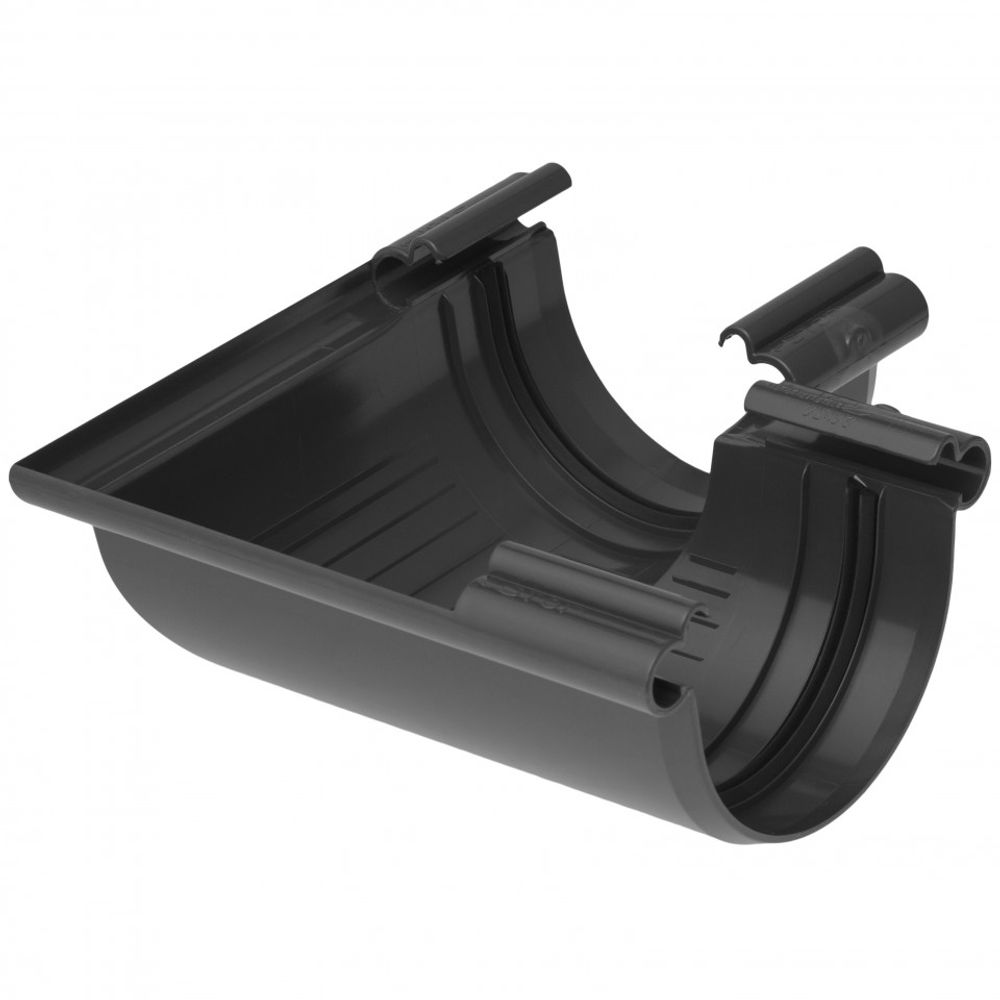 Угол желоба 90 градусов ПВХ Альта-Профиль Элит Графит 125 мм