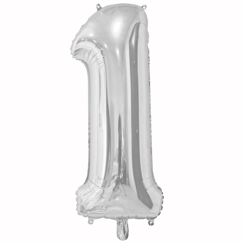 Шар ЦИФРА 1 Silver 26" 66 см