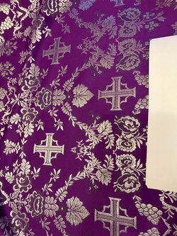 Пелена фиолетовая с серебром из шелка.