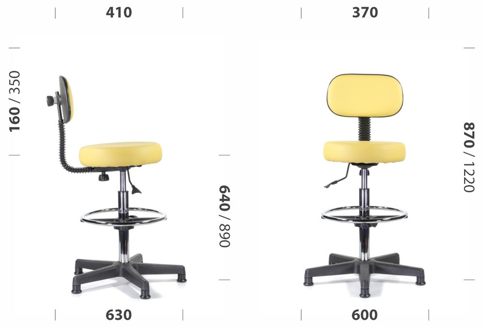 Стул кассира без подлокотников со спинкой, кожзаменитель Z