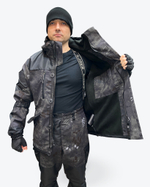 Костюм Горка 5 демисезонный "Черный Питон" с флисом, Пилигрим