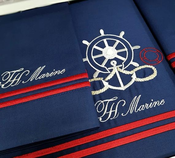 Постельное белье NAVY синий  deluxe TIVOLYO HOME Турция
