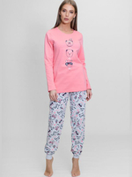 Женский комплект с мишками (Размер: S) (Цвет: розовый с серым)