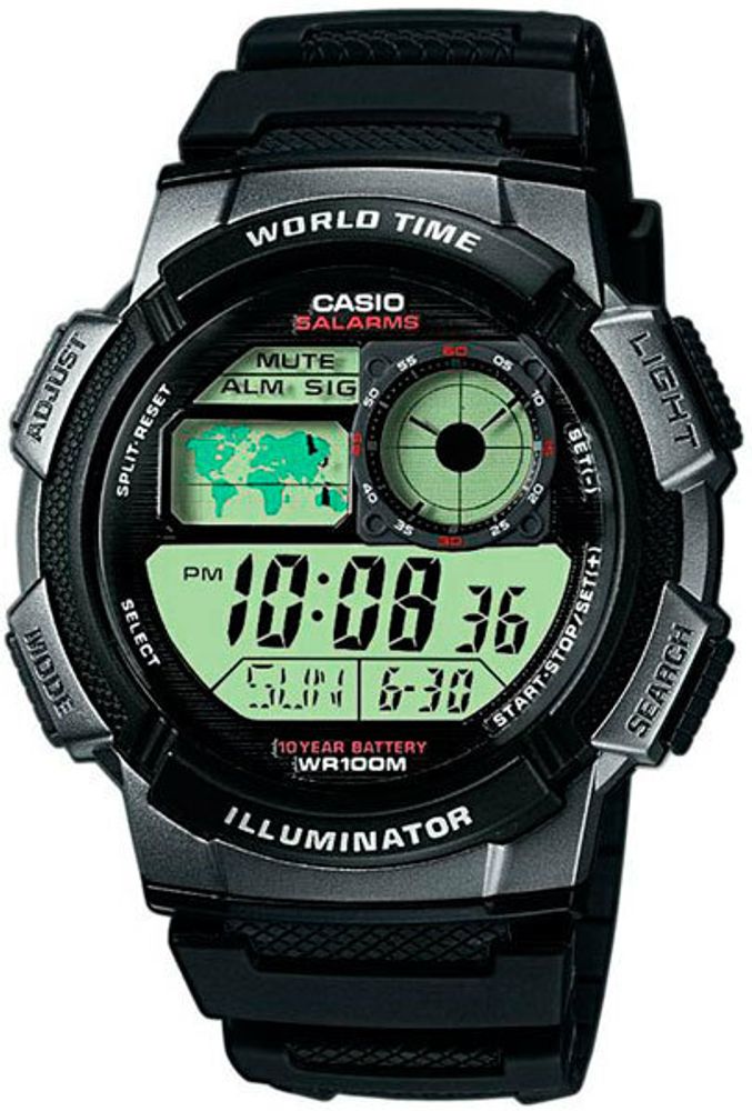 Японские наручные часы Casio Collection AE-1000W-1B с хронографом