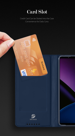 Чехол книжка из PU кожи синего цвета от Dux Ducis для смартфона Sony Xperia 1 VI (1-6), серия Skin Pro Series Case