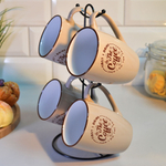 Набор кружек 4шт 350мл на подставке, 202446