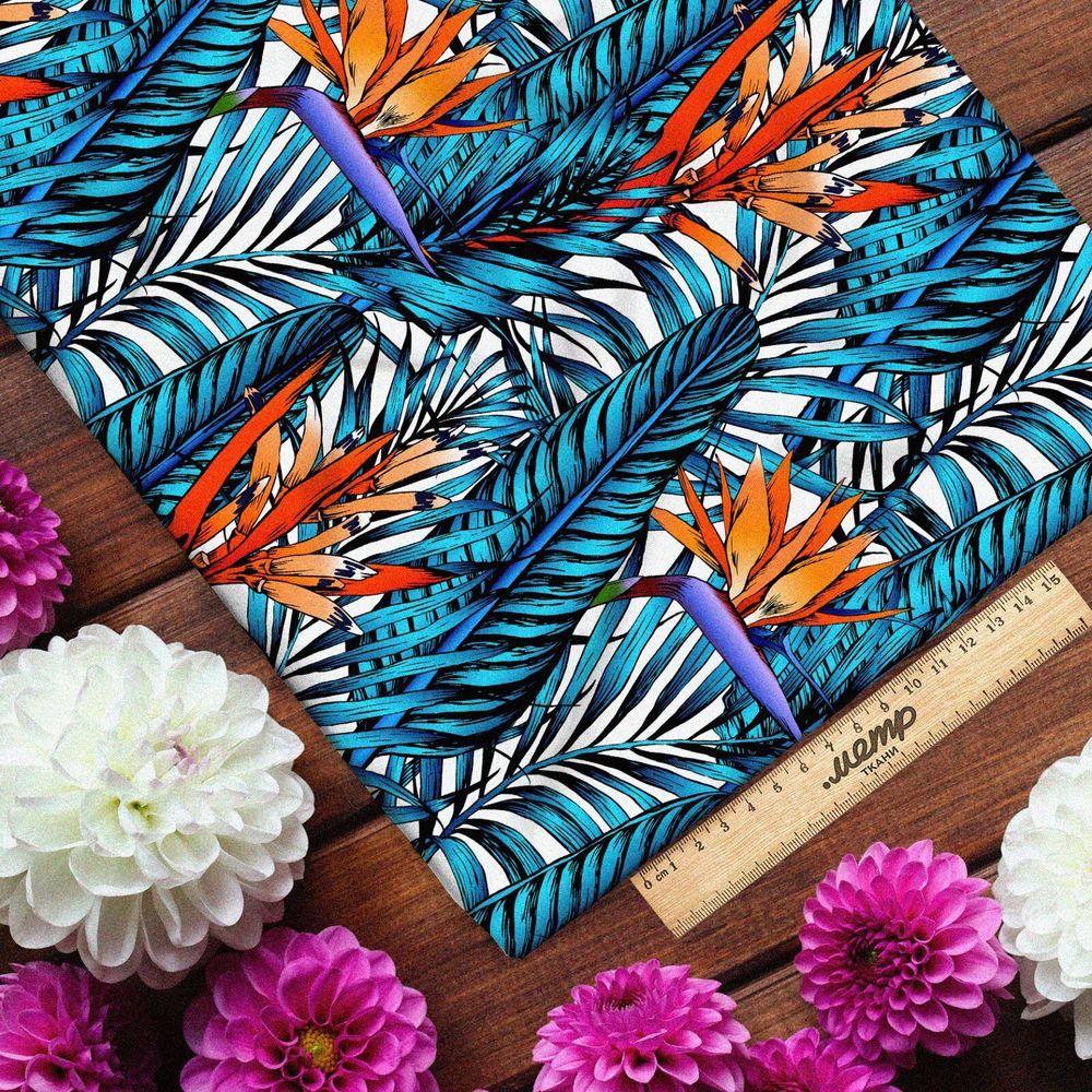 Ткань флис живописные листья