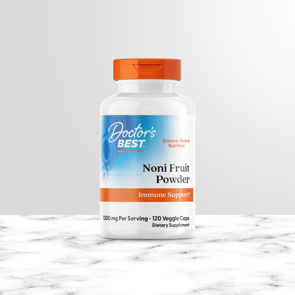 Doctor's Best, Порошок из плодов нони, 120 вегетарианских капсул (650 мг на капсулу)