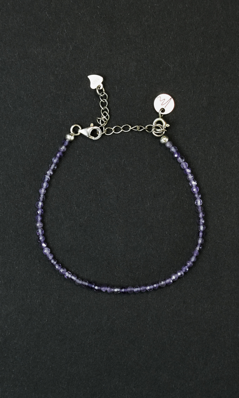 Браслет "Memo about Mind&Soul" из аметиста, на замочке серебро 925
