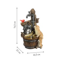 Садовый фонтан GREEN APPLE GANF-06 декоративный уличный светодиодный с подсветкой Друзья 76 см | GREEN APPLE