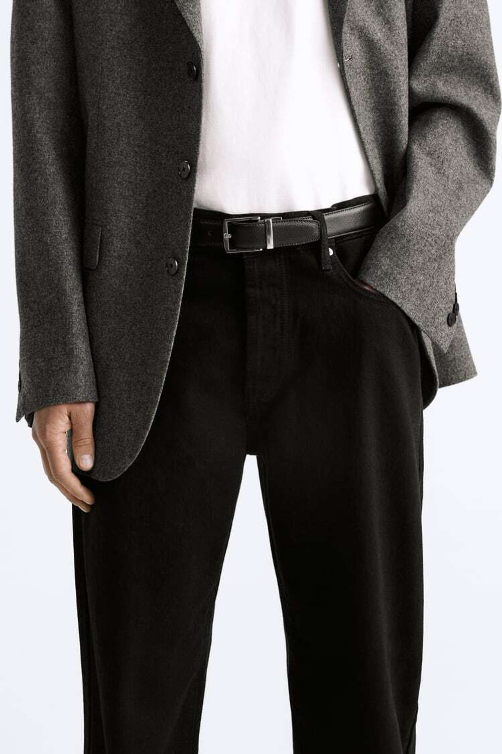 ZARA КОЖАНЫЙ РЕМЕНЬ, ЧЕРНЫЙ