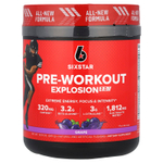 SIXSTAR, Pre-Workout Explosion 2.0, со вкусом винограда, 289 г (10,19 унции)