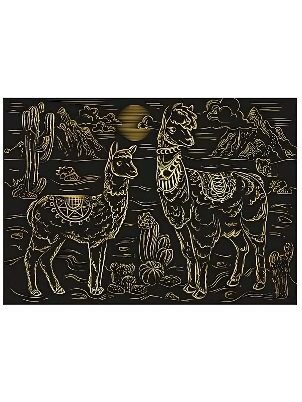 Гравюра А4 в конверте. Чудесные ламы (Арт. Г-8518)