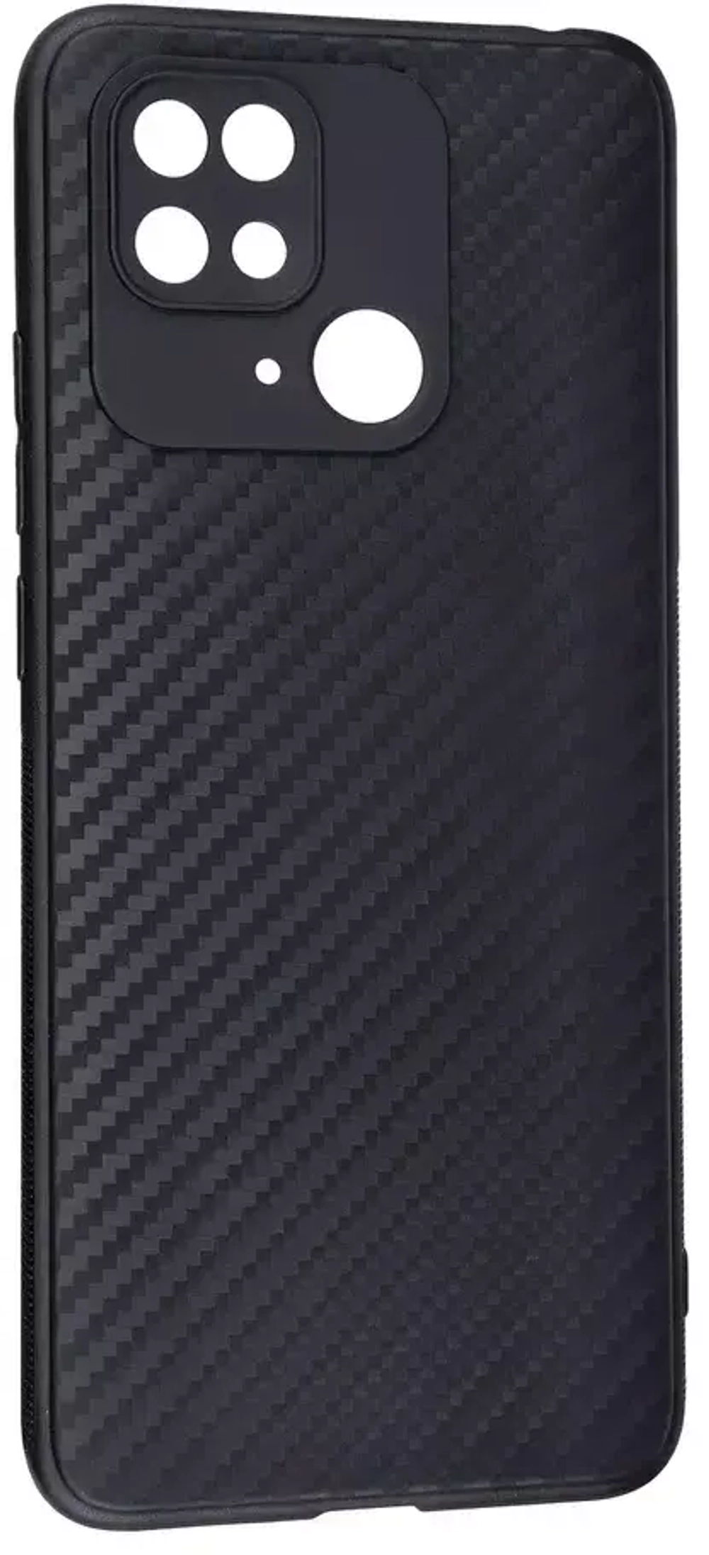 Накладка Xiaomi Redmi 10C силикон с текстурой карбон Black