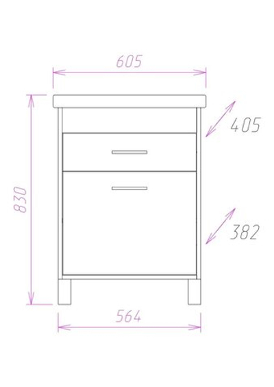 Тумба Onika НАТАЛИ 60.13 с раковиной Kirovit ФОСТЕР 60