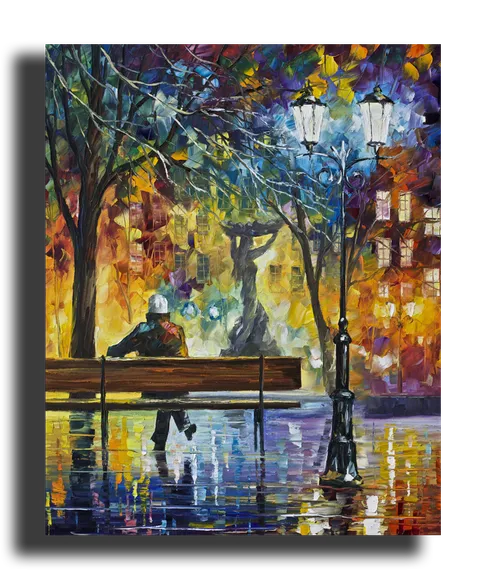 Репродукция " Леонид Афремов - Одинокий вечер"