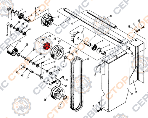 Шестерня верхнего шкива транспортера горки Z-13 (4 отверстия) Anna