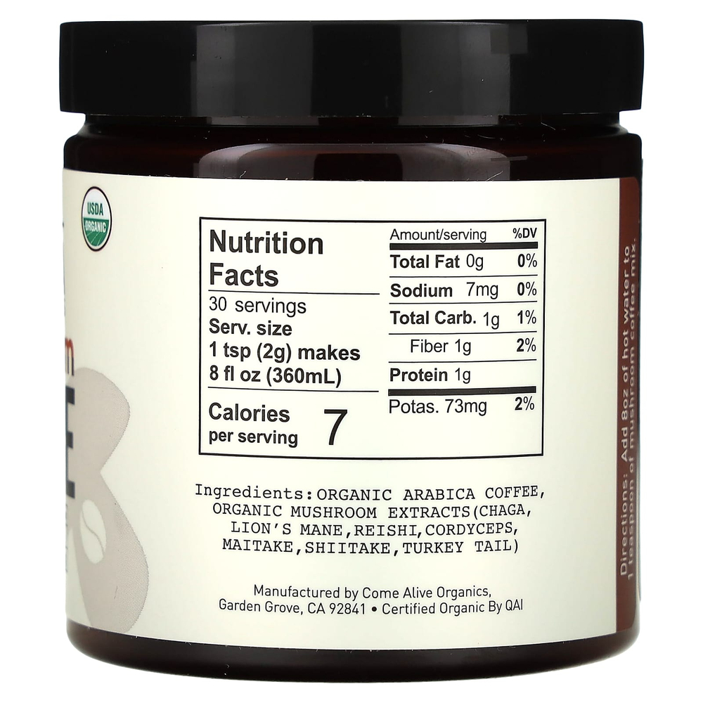 La Republica, грибной кофе, растворимый кофе, 7 видов грибов, 60 г (2,12 унции)