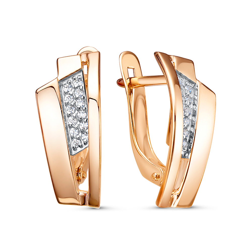 Серьги из золота 585 пробы с Фианит