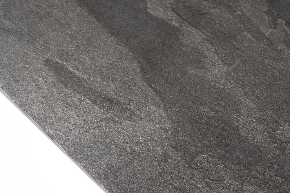 "Каффе" обеденный стол из HPL 140х70см, цвет "серый гранит", подстолье двойное черное
