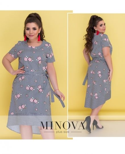 Платье 296-синий Minova Фото 2