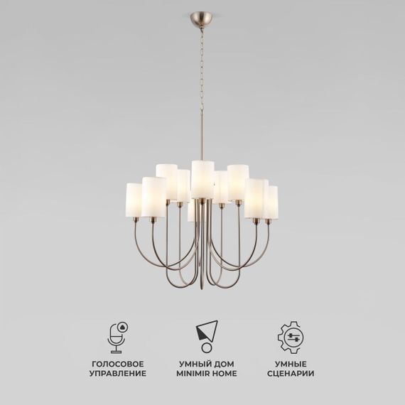 Подвесная люстра Eurosvet Abbey 60164/10 никель Smart