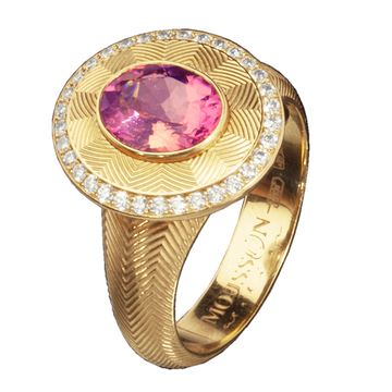 Кольцо с Турмалином и Бриллиантами, R0084-0/2