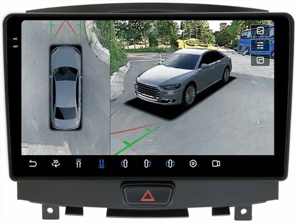 Магнитола для Infiniti EX35 2007-2009 - FarCar BX9-360-9693A монитор 9.5" 2K QLED на Android 13, 6Гб+128Гб, CarPlay, 4G SIM-слот, 4 камеры в комплекте