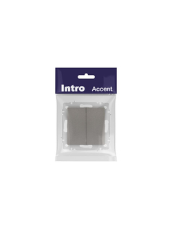 Выключатель 2-кл. СП Accent 6-104-09 10А IP20 250В AL/CU титан Intro Б0063499