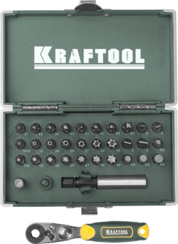 KRAFTOOL X-Drive, 33 шт, набор кованых торсионных бит (26065-H33)