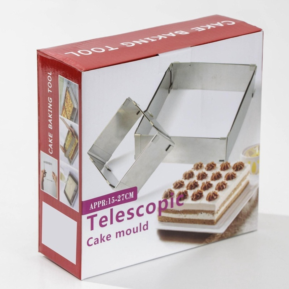 Форма для выкладки и выпечки с регулировкой размера, 15.5×28 см, h=5 см