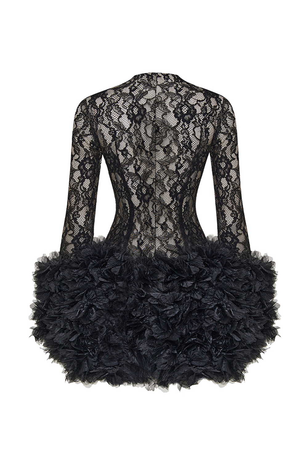 Платье мини из кружева с цветами