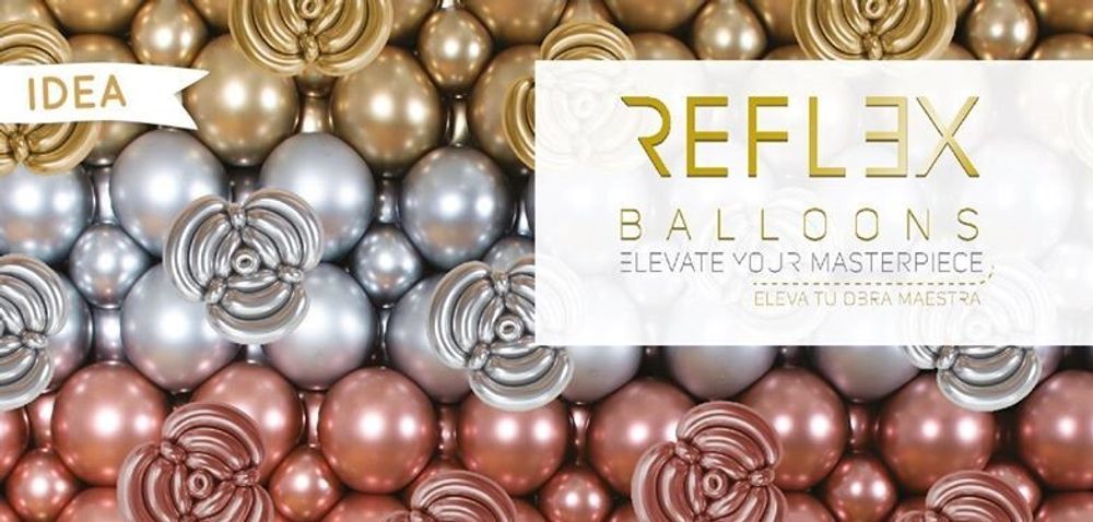 Шар (5"/13 см) Reflex, Зеркальный блеск, Ассорти Делюкс (968/970/981), хром 50 шт.