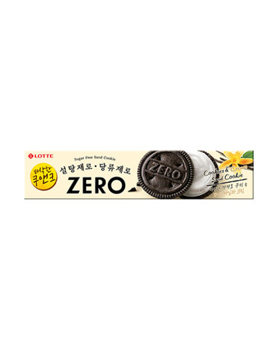 Печенье без сахара шоколадное с кремовой начинкой 96 г Lotte ZERO Cookies&Cream Sand Cookies