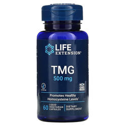 Life Extension TMG 500 mg 60 veg capsules, Бетаин HCL (Триметилглицин)