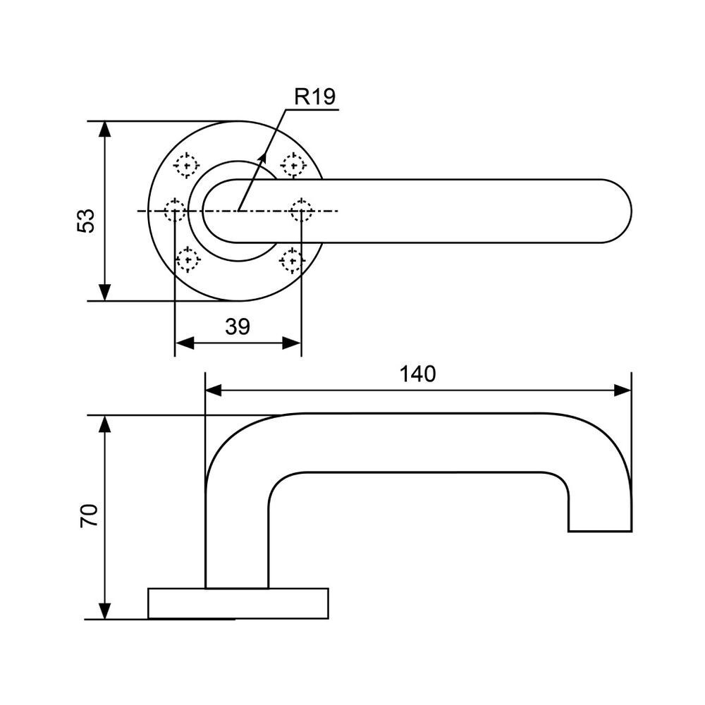 Ручка дверная Стандарт, 0203 SS (60-90) BLACK INOX, 14 872, чер, нерж сталь
