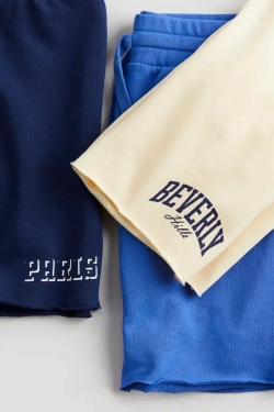 H&M Набор из трёх хлопковых шорт, синий