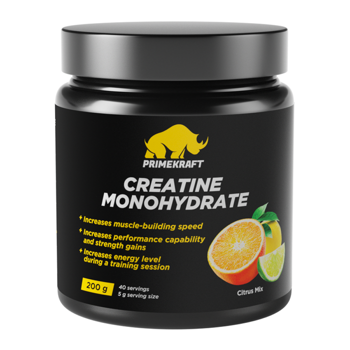 Креатин со вкусом Сitrus mix (цитрусовый микс), Creatine Monihydrate citrus mix, Prime Kraft, 200г