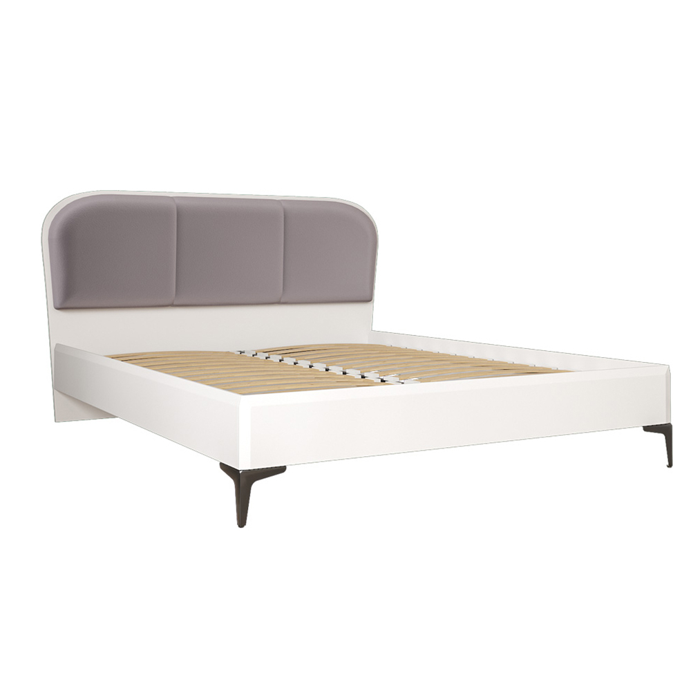 Кровать с ортопедическим основанием Валенсия 11.36.02, Белый шагрень, Велутто