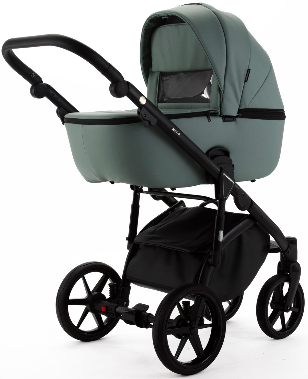 Детская коляска Adamex Nola Deluxe 3 в 1 N-SA20 (СЕРО-ЗЕЛЕНАЯ КОЖА)
