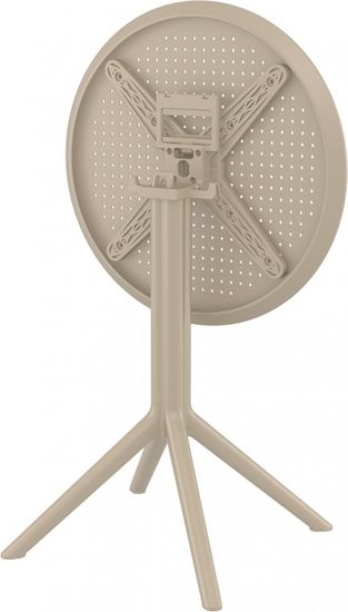 Стол пластиковый складной Sky Folding Table Ø60 бежевый Siesta Contract Турция