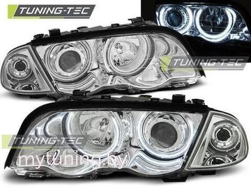 Передние фары Bmw 3 E46 angel eyes ccfl chrome